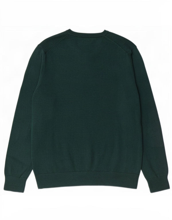 Maglione maglione con scollo a V da uomo Marks & Spencer XL cotone verde