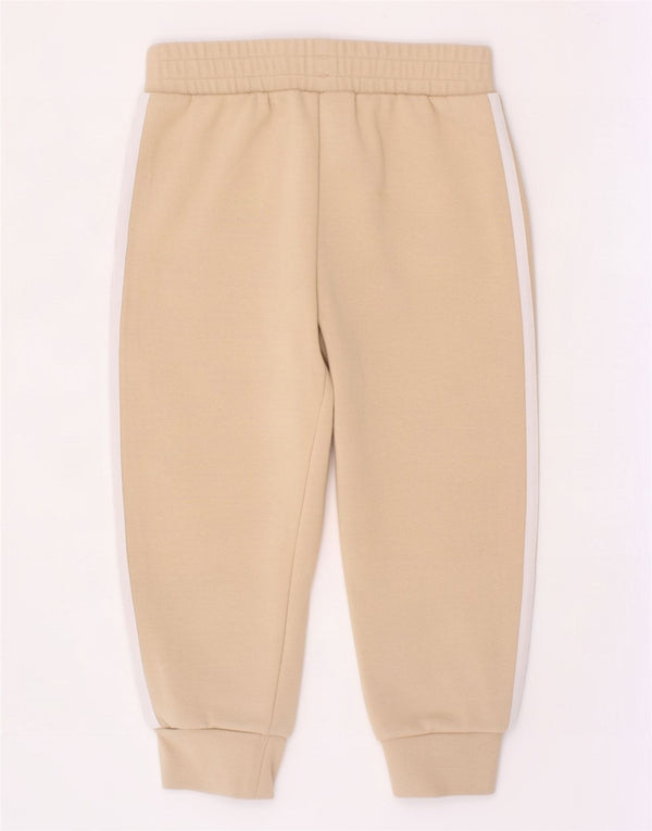Adidas Girls Tracksuit Trousers Joggers 2-3 Years Beige Cotton