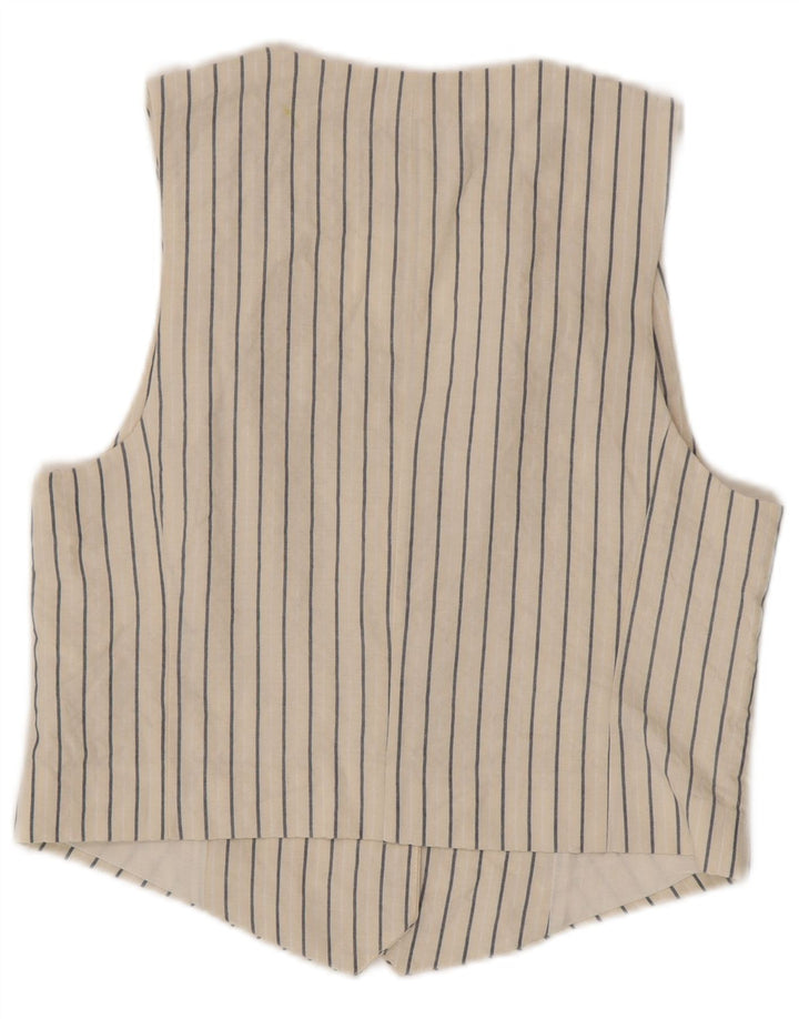 Gilet da donna Zara UK 12 cotone a righe bianche medie