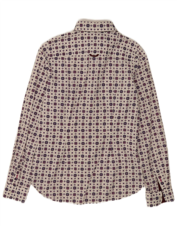 Camicia aderente da donna Tommy Hilfiger US 4 Small cotone geometrico bianco