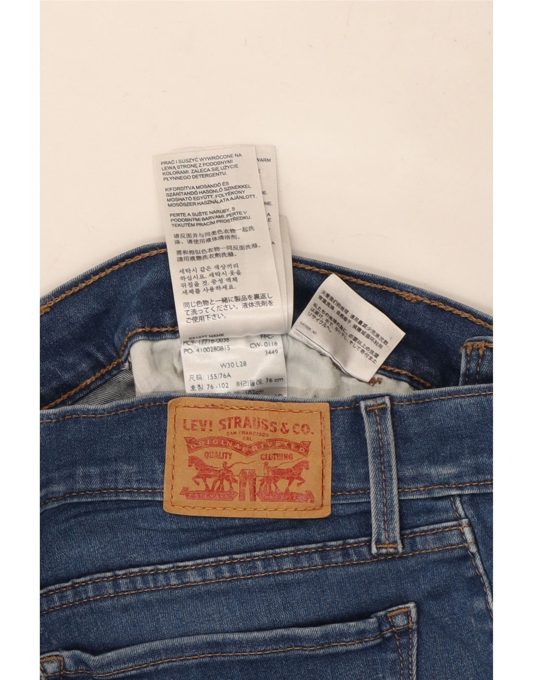 LEVI'S Jeans da donna 710 super skinny W30 L26 cotone blu