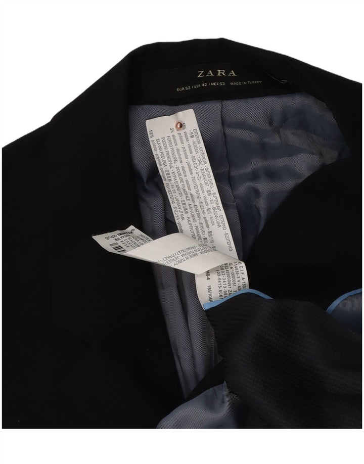 Giacca blazer a 2 bottoni da uomo Zara EU 52 grande viscosa nera
