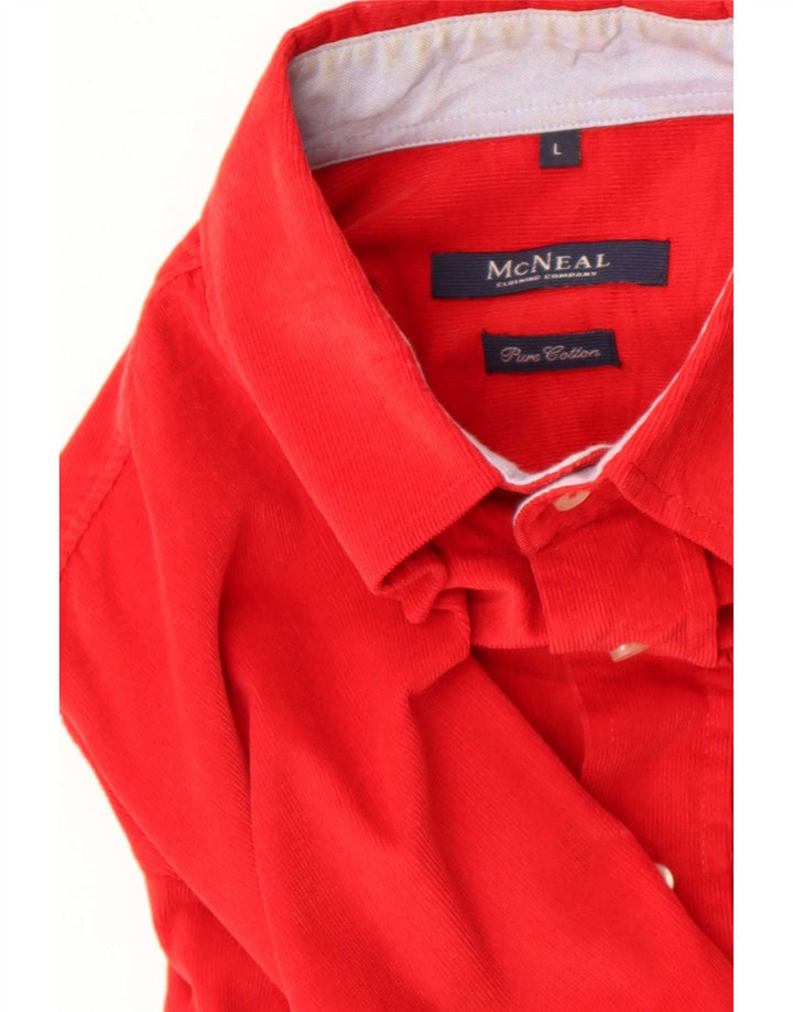 Camicia da uomo in velluto a coste McNeal grande in cotone rosso