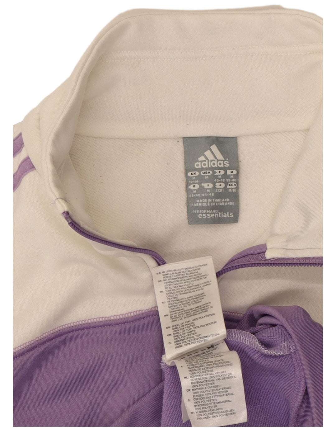 Giacca da tuta da donna ADIDAS UK 12/14 Colorblock viola medio