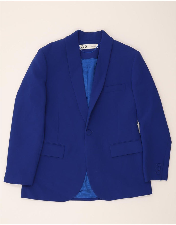 Giacca blazer da uomo a 1 bottone Zara UK 40 grande viscosa blu