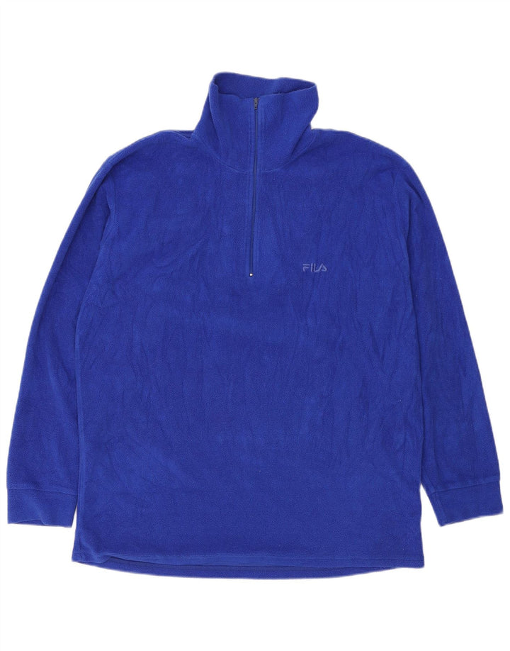 Maglione in pile da uomo Fila con zip e collo IT 56 XL poliestere blu