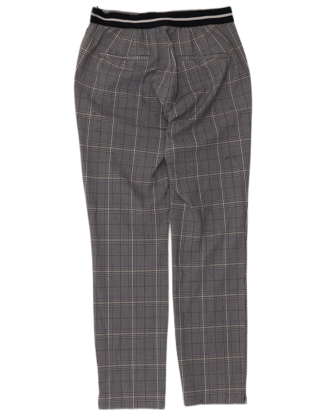 Pantaloni da abito slim da donna Zara medi W30 L27 poliestere a quadri grigi