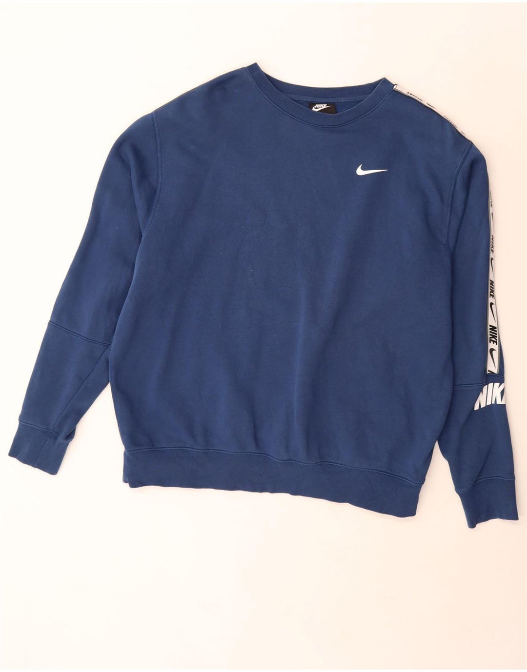 NIKE Felpa da uomo con vestibilità grafica standard, maglione grande, cotone blu
