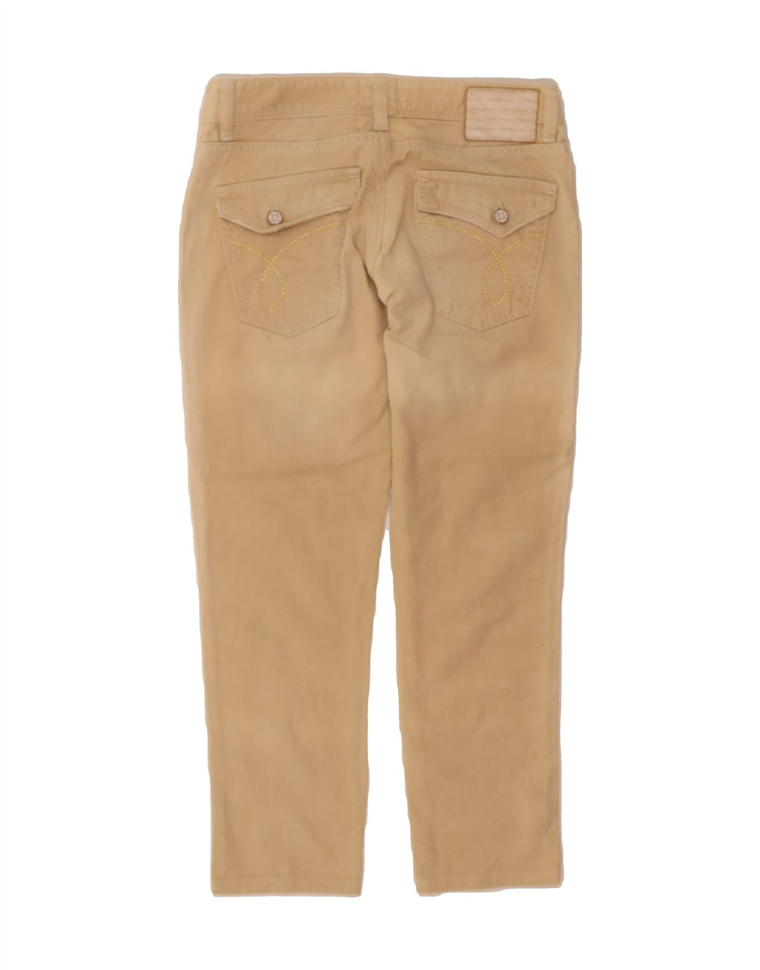 CALVIN KLEIN Womens Distressed Slim Cropped Trousers W30 L25 Beige Vintage Calvin Klein and Second-Hand Calvin Klein from Messina Hembry 