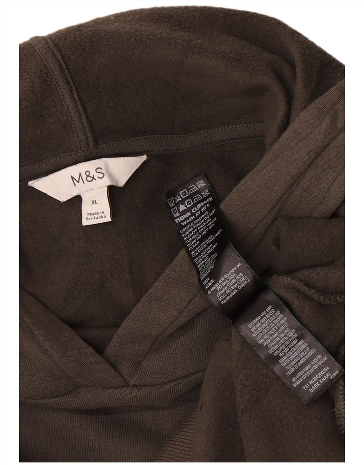 Felpa con cappuccio da uomo Marks & Spencer XL in cotone kaki