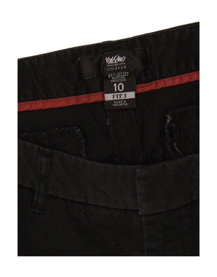 MOSSIMO Womens Stretch Straight Capri Trousers US 10 Large W32 L23 Black