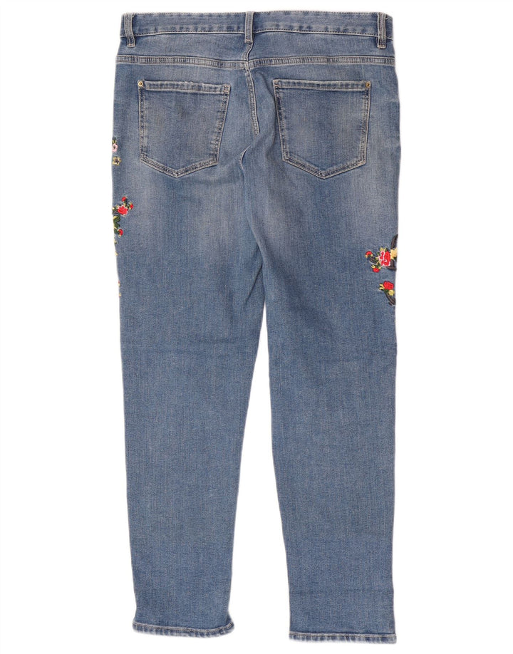 Jeans slim da donna Marks & Spencer UK 12 medio W32 L28 blu floreale