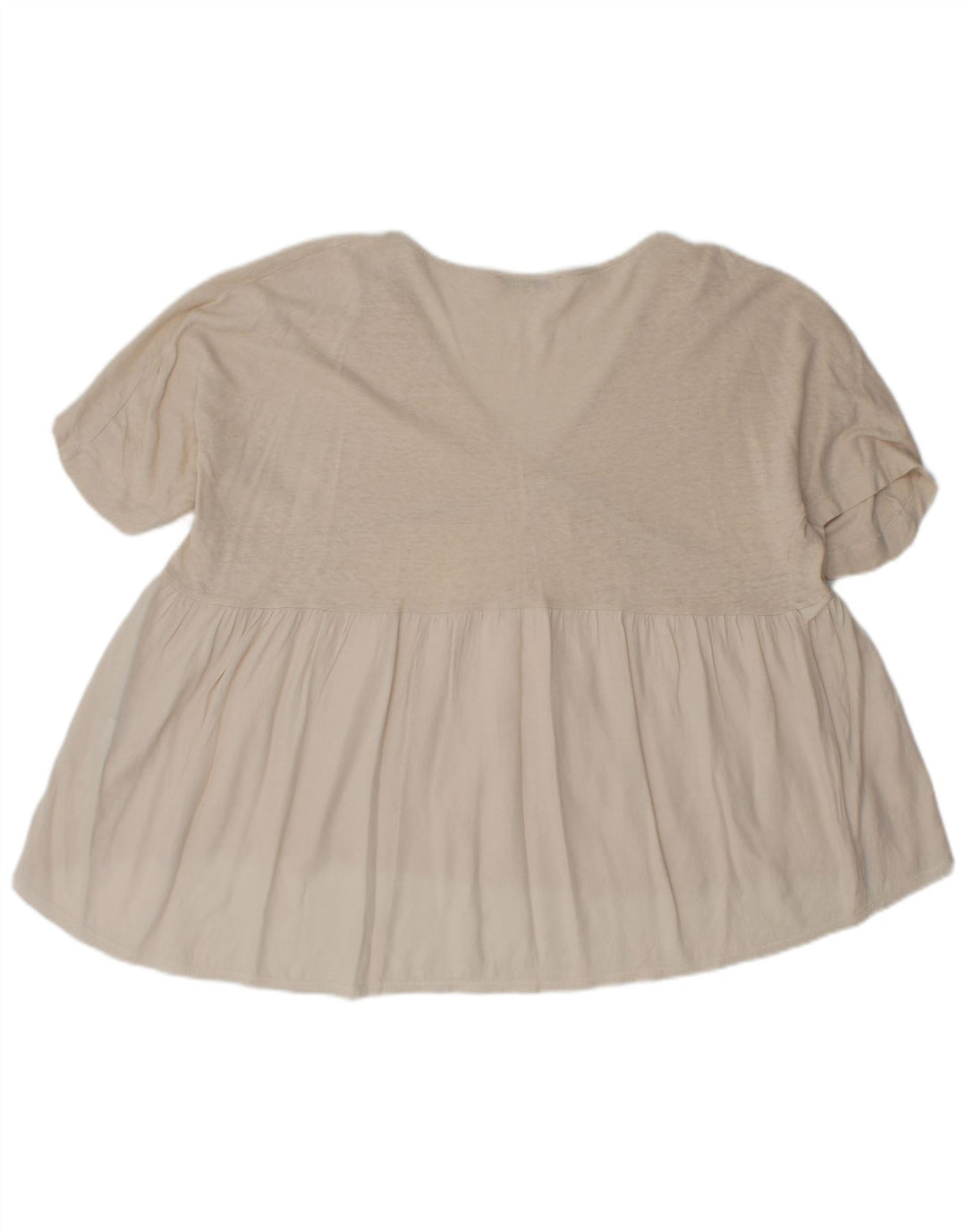 Top in camicetta ampia da donna Zara UK 14 cotone beige medio