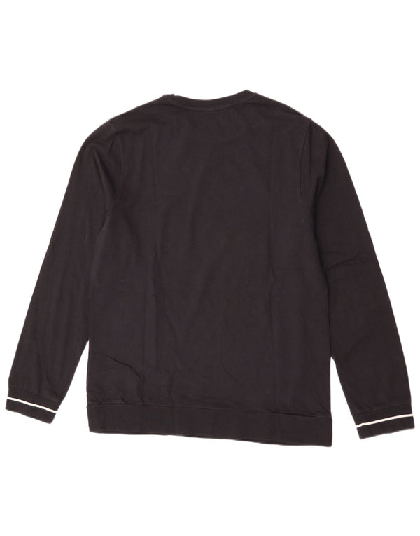 Nike Top da uomo a maniche lunghe UK 42/44 grande cotone a righe nere