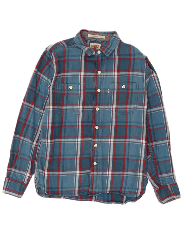Camicia Levi's da uomo in flanella dalla vestibilità standard, piccolo quadretto blu