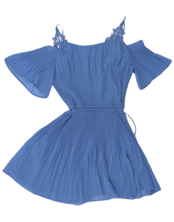 Abito da donna con spalle scoperte Oasis UK 14 Poliestere blu medio