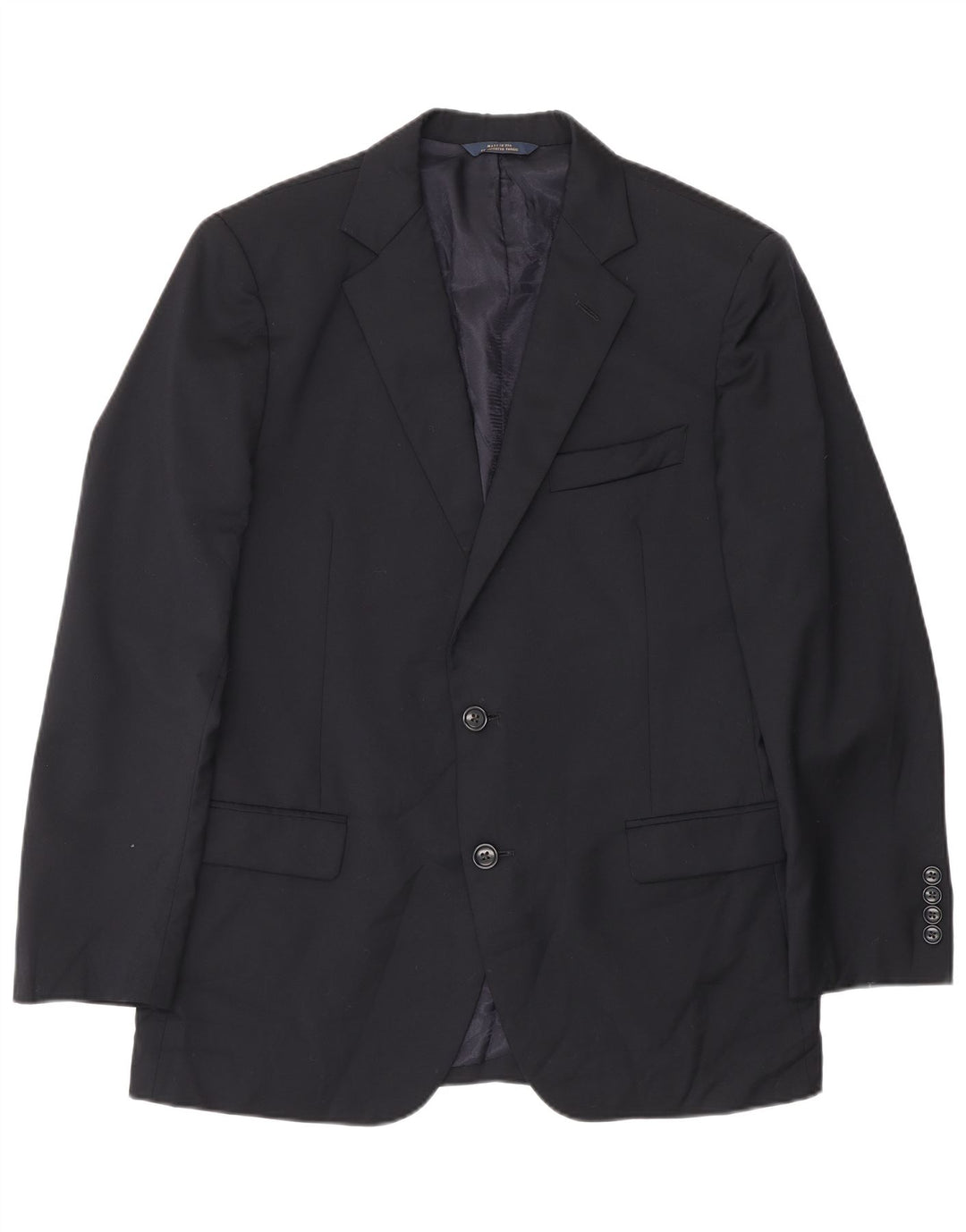 Giacca blazer da uomo a 2 bottoni Brooks Brothers UK 40 Large in lana blu navy