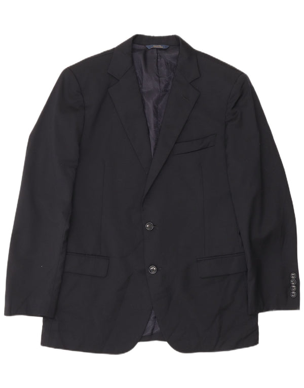 Giacca blazer da uomo a 2 bottoni Brooks Brothers UK 40 Large in lana blu navy
