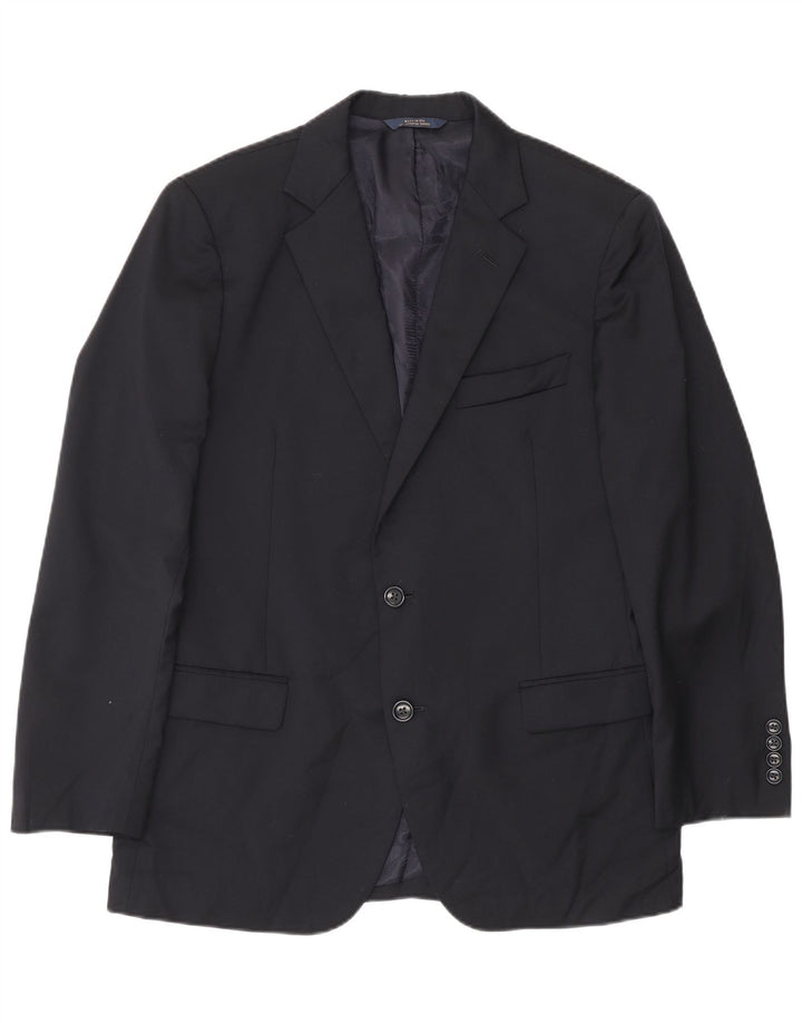 Giacca blazer da uomo a 2 bottoni Brooks Brothers UK 40 Large in lana blu navy