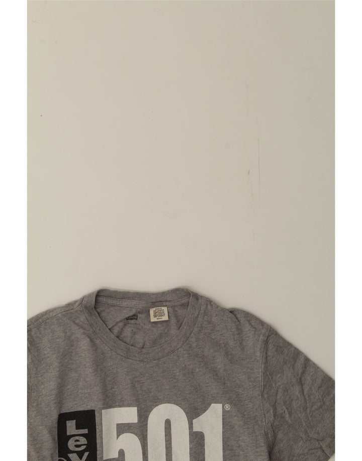 LEVI'S Mens Graphic T-Shirt Top Small Grey Cotton Vintage Levi's and Second-Hand Levi's from Messina Hembry 