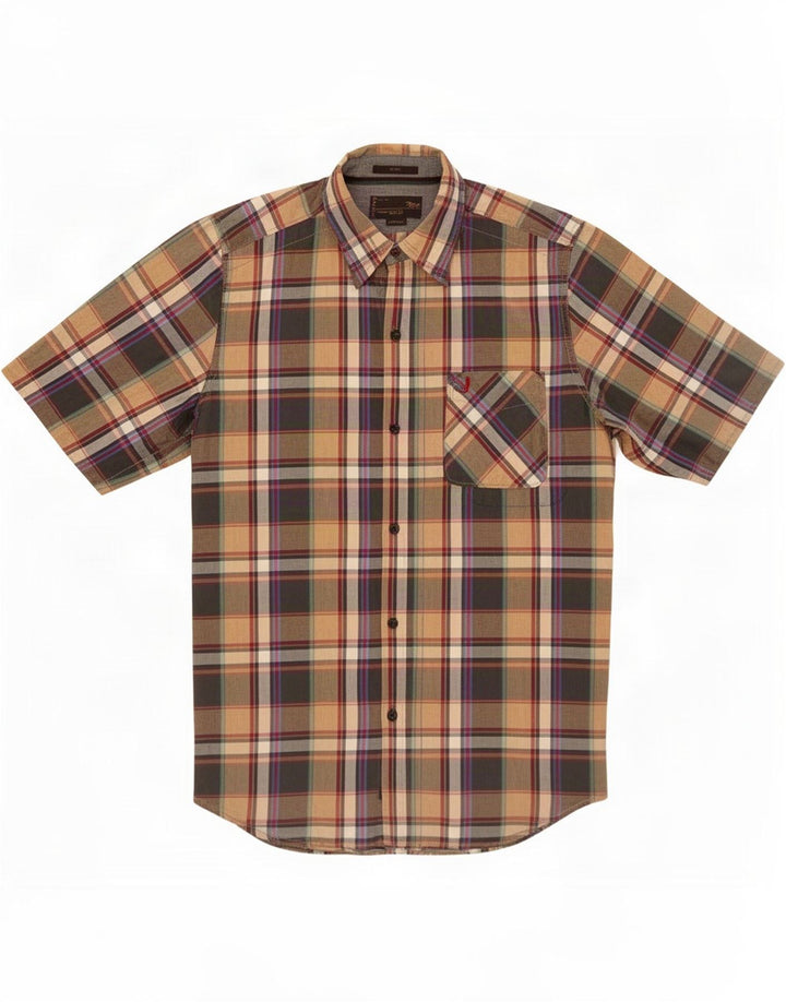 Camicia a maniche corte da donna Marlboro Classics, scozzese beige medio