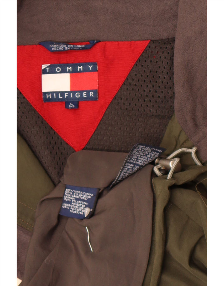 Giacca utility da uomo Tommy Hilfiger UK 40 Large Poliestere color block kaki