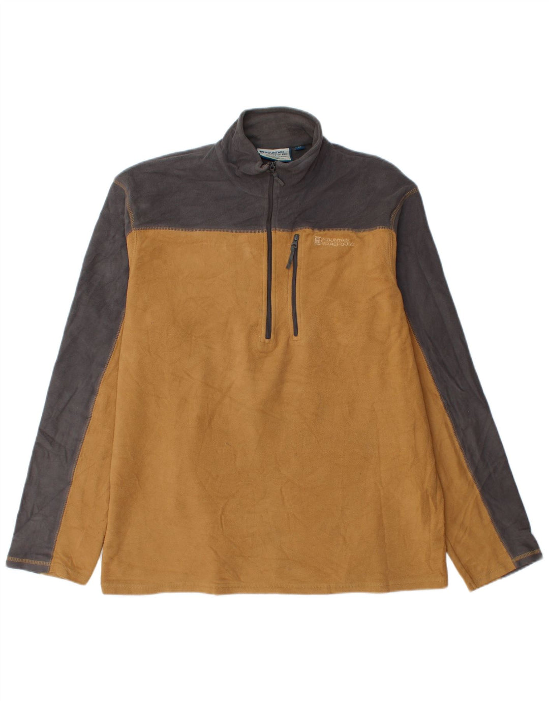 Mountain Warehouse Maglione in pile da uomo con zip e collo grande color block arancione