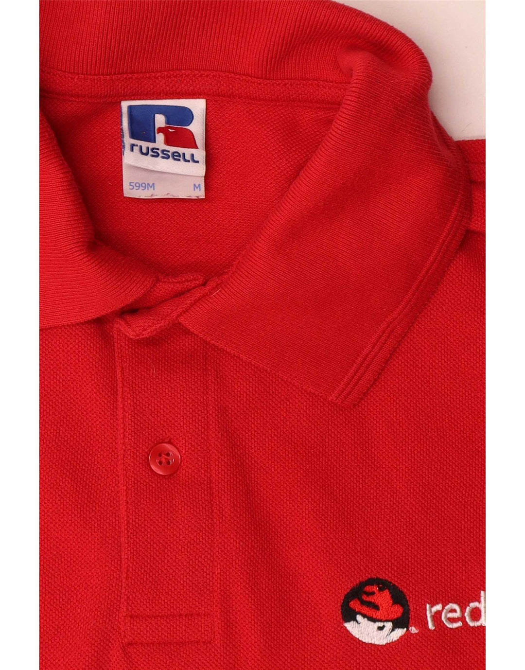 Polo grafica da uomo Russell Athletic in cotone rosso medio