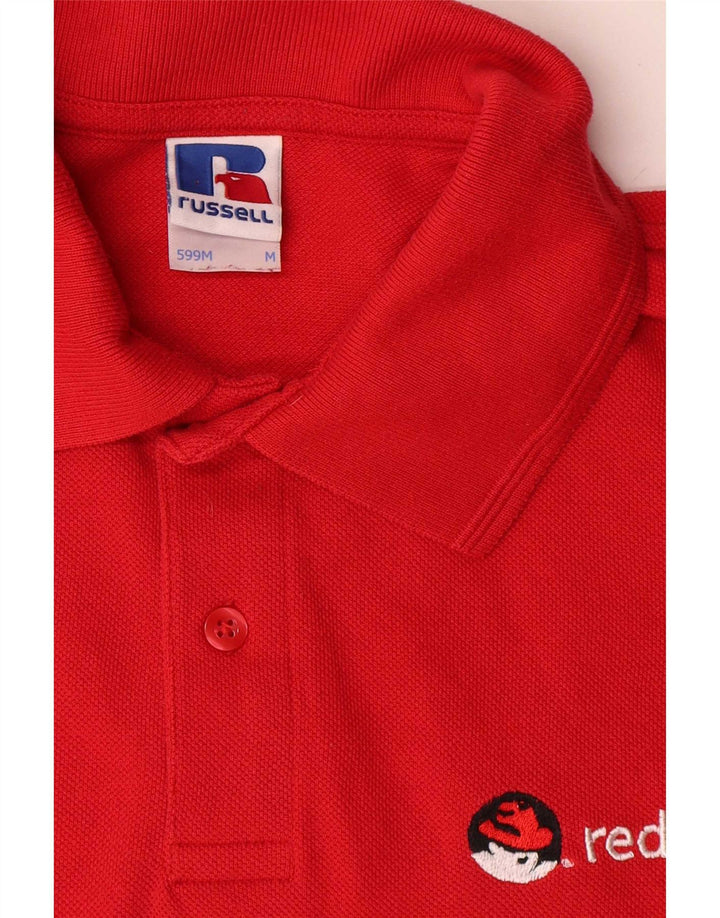 Polo grafica da uomo Russell Athletic in cotone rosso medio