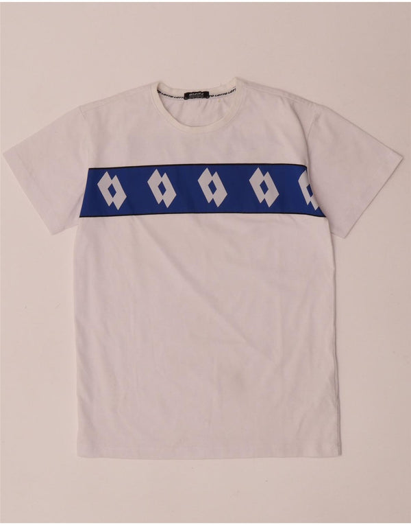 T-shirt grafica per ragazzi Lotto Top 9-10 anni in cotone color block bianco