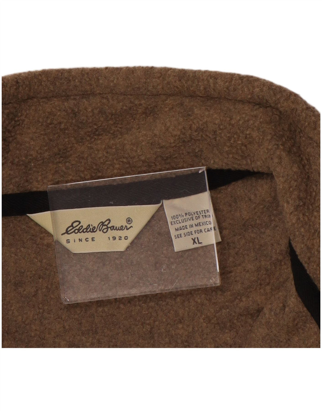 EDDIE BAUER Maglione in pile da uomo con zip e collo XL poliestere marrone