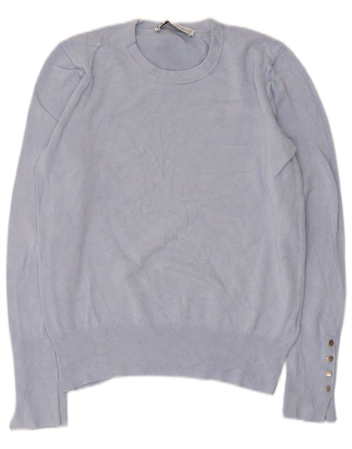Maglione maglione girocollo da donna Zara UK 12 Blu medio