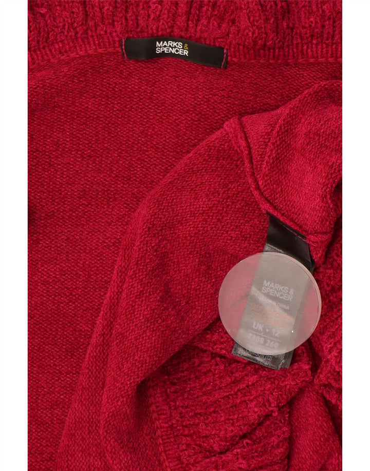 Maglione cardigan aperto con volant da donna Marks & Spencer UK 12 Rosa medio