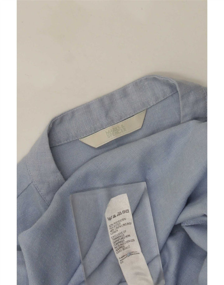 Camicetta da donna con maniche a 3/4 Marks & Spencer UK 12 Poliestere blu medio