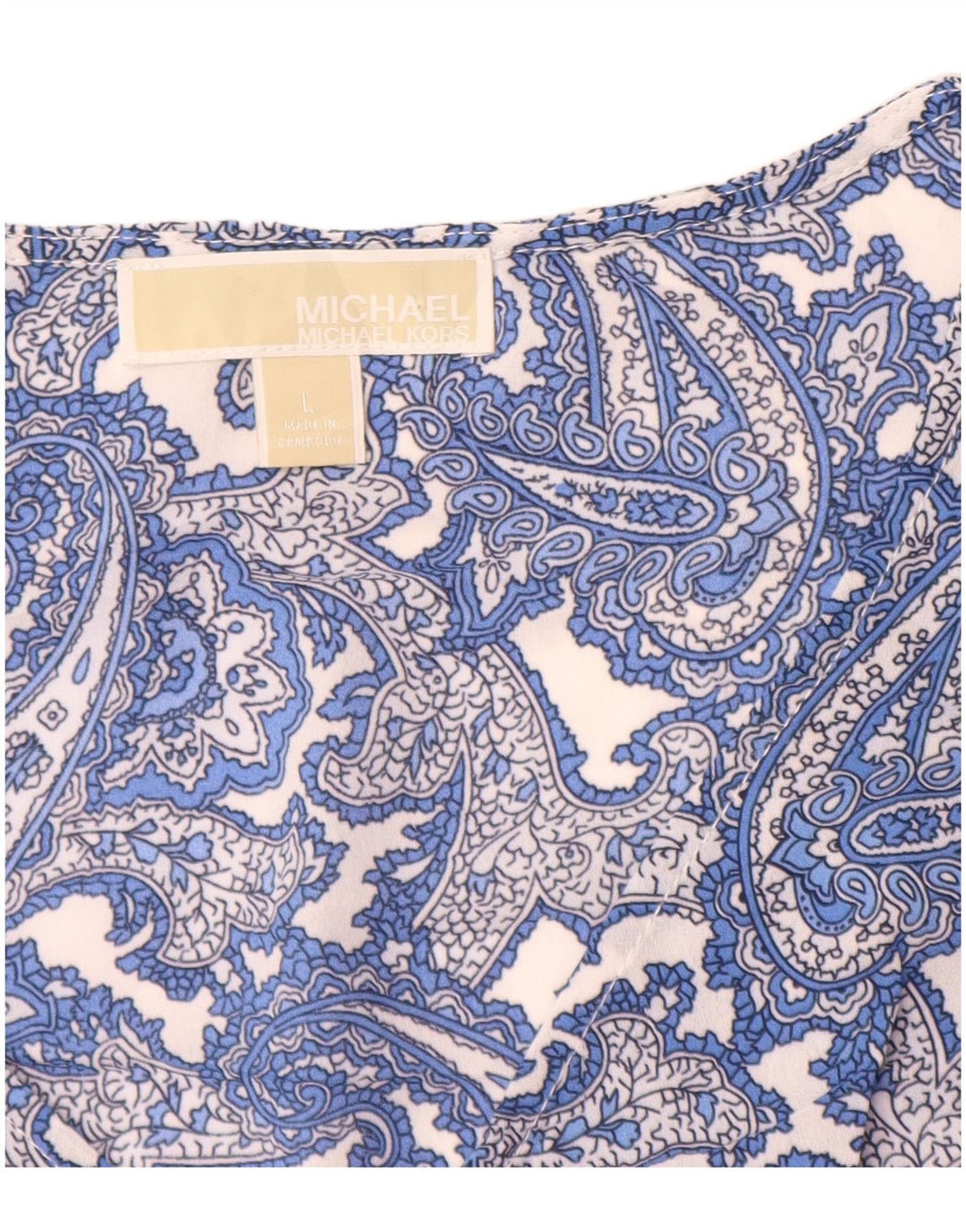 MICHAEL KORS Camicetta senza maniche da donna Top UK 16 Large Blue Paisley