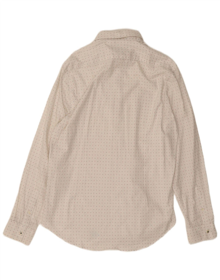 Camicia ZARA da uomo slim fit XL in cotone maculato bianco