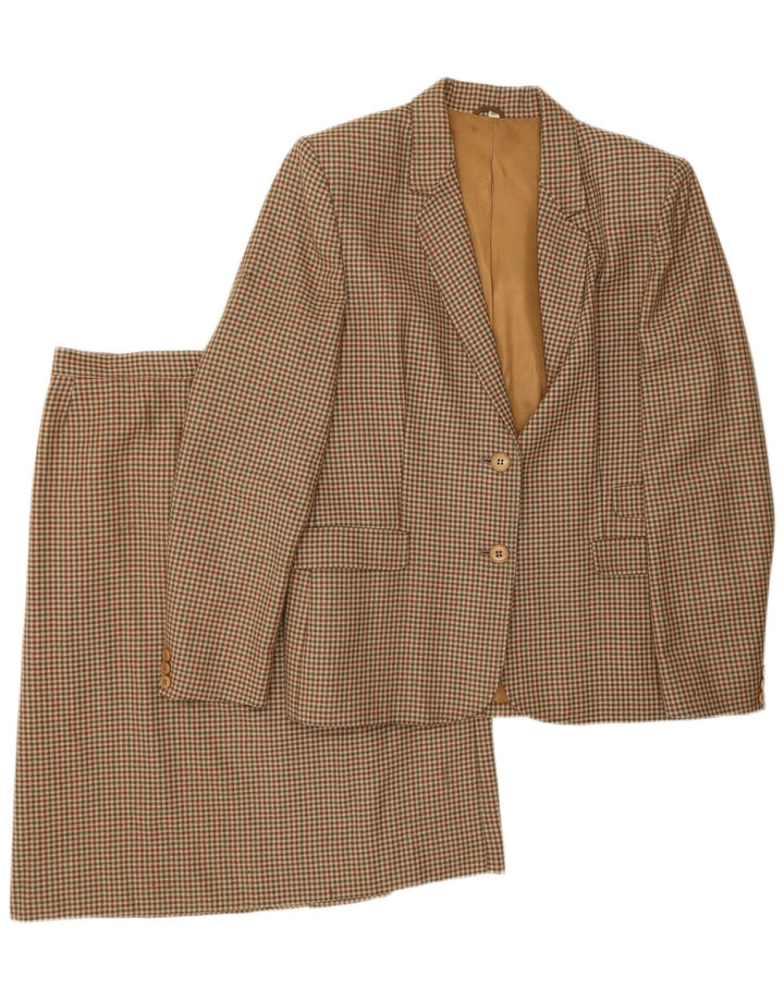 Set gonna vintage da donna a 2 bottoni IT 48 XL pied de poule marrone
