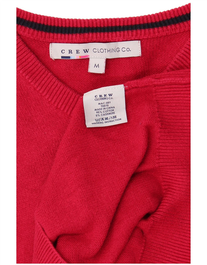 Crew Clothing Maglione da uomo con scollo a V in cotone rosso medio