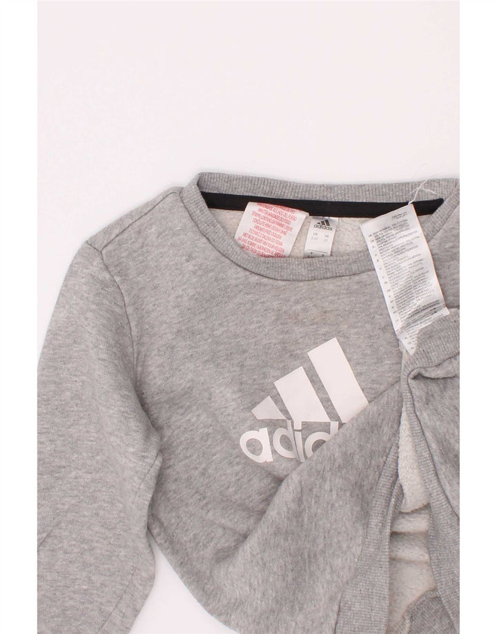 Felpa grafica Adidas per ragazzi, 2-3 anni, cotone grigio