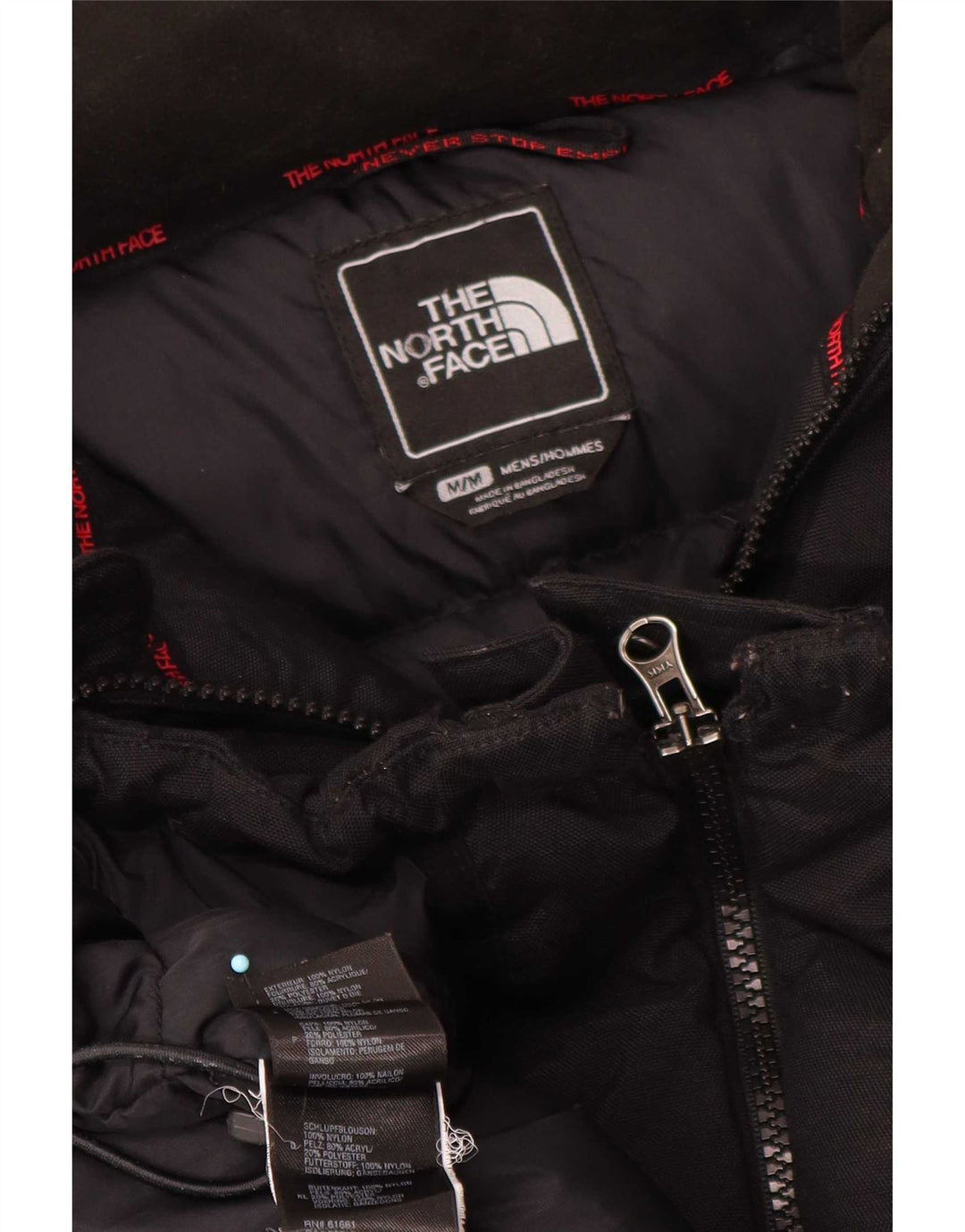 Giacca imbottita con cappuccio da uomo The North Face UK 38 nylon nero medio
