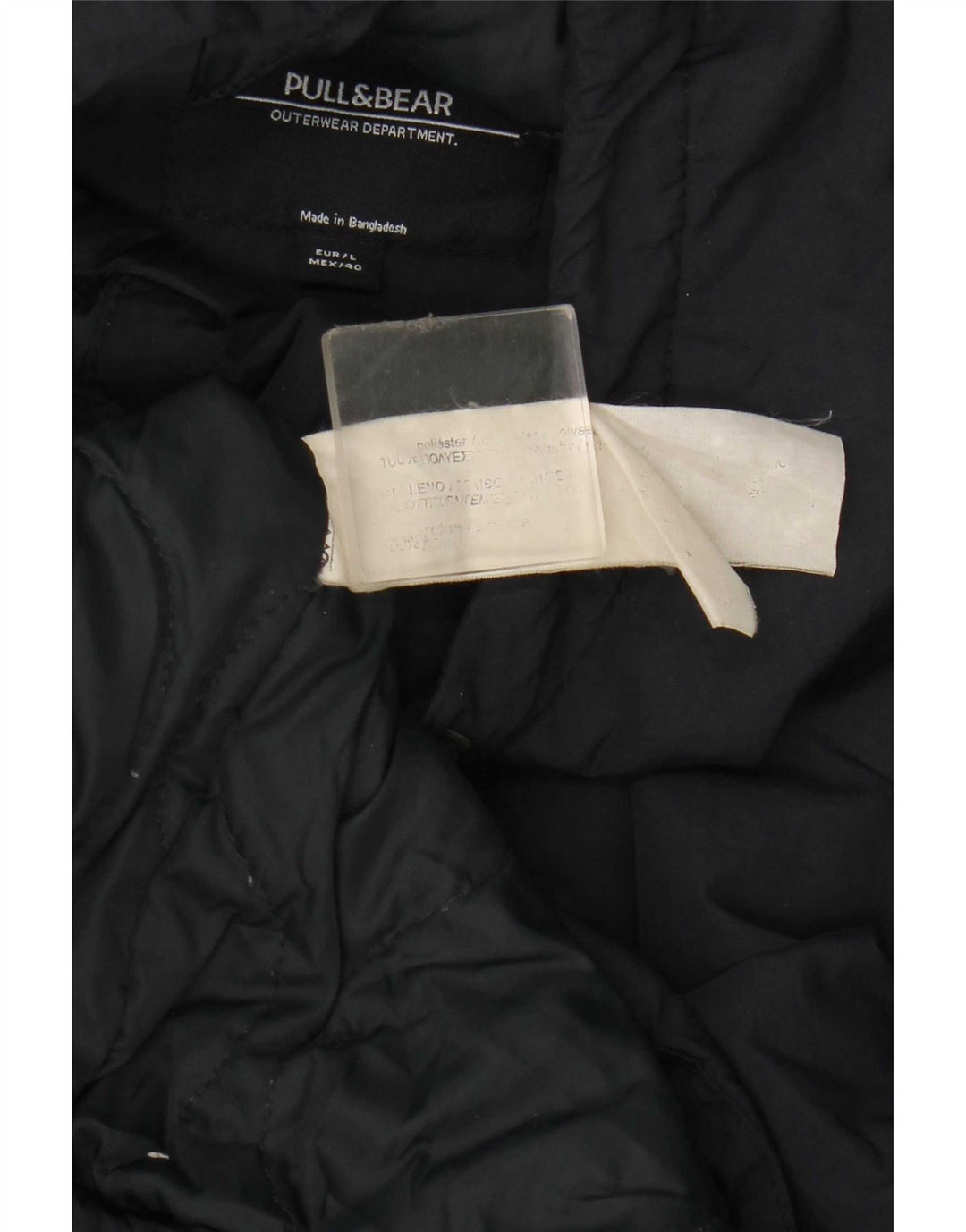 Giacca anorak con cappuccio da uomo Pull & Bear UK 40 Large Blu Navy Poliestere