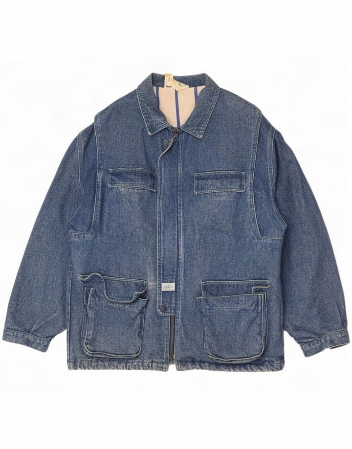 Cappotto in denim da uomo Vitamina UK 40 grande cotone blu