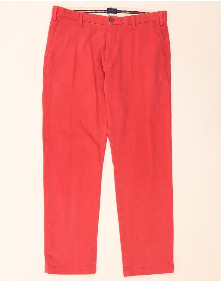 Pantaloni chino regolari dritti da uomo Gant W34 L30 in cotone rosso