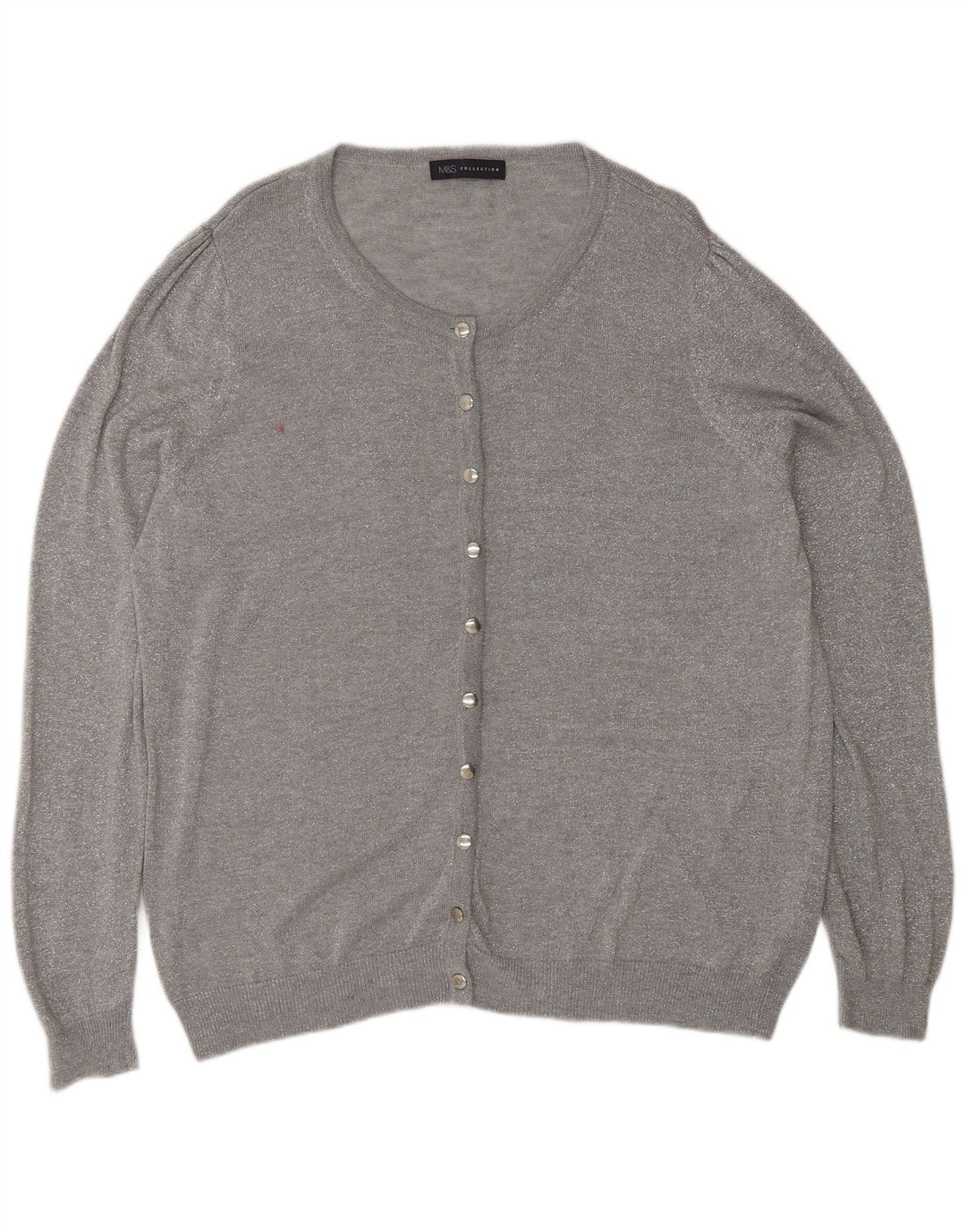 Maglione cardigan da donna Marks & Spencer UK 20 2XL Poliammide grigio