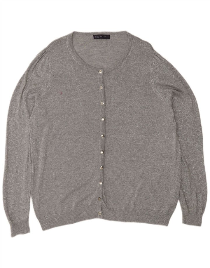Maglione cardigan da donna Marks & Spencer UK 20 2XL Poliammide grigio