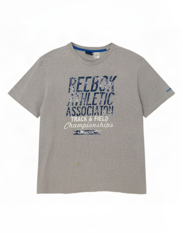 T-shirt grafica da uomo Adidas Top in cotone grigio medio