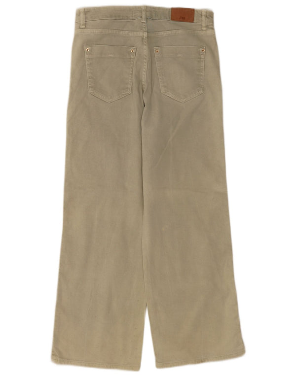 Jeans a gamba larga da donna Zara EU 36 XS W26 L28 Cotone beige