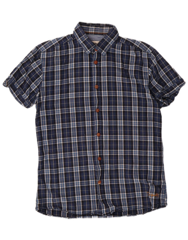 Camicia a quadri da uomo Jack & Jones in cotone a quadri blu medio