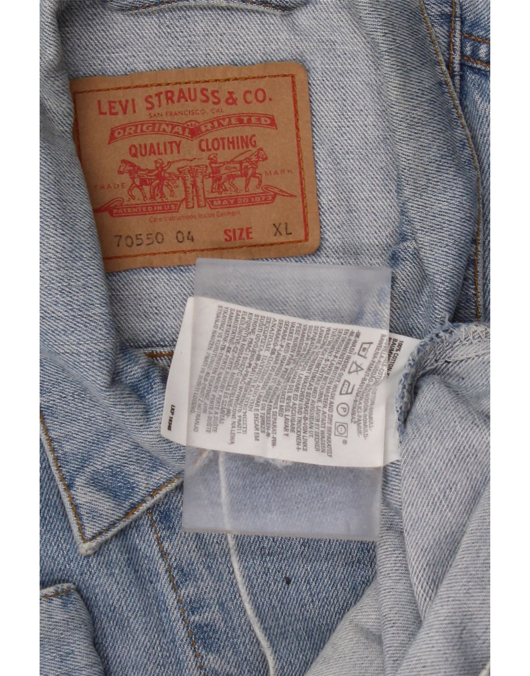 Giacca di jeans da uomo LEVI'S UK 42 XL Cotone blu