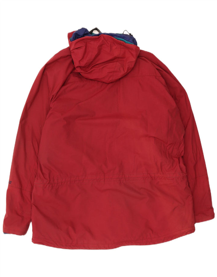 Giacca a vento con cappuccio da uomo Timberland UK 40 Large Red Nylon